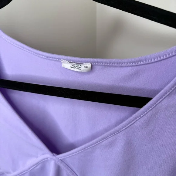 Ardene Lavender Crop Top | Lilac Purple Scrunch Sides - Picture 3 of 4